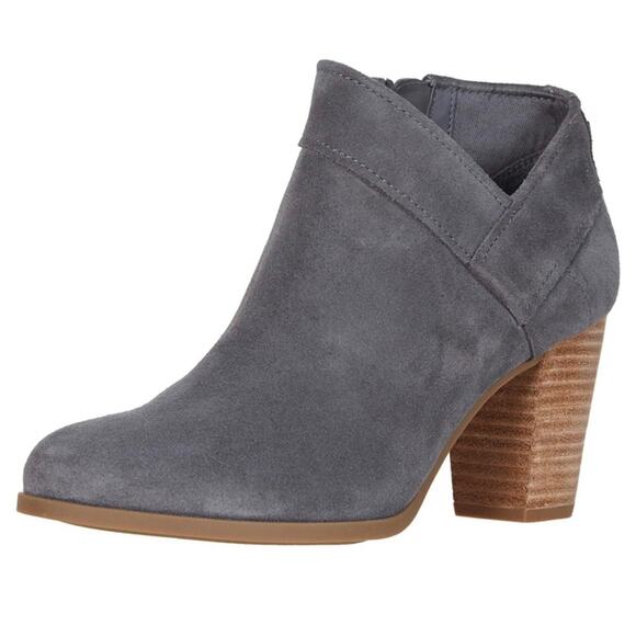 Koolaburra by UGG Gray Suede Heeled Booties Sz - Picture 1 of 11